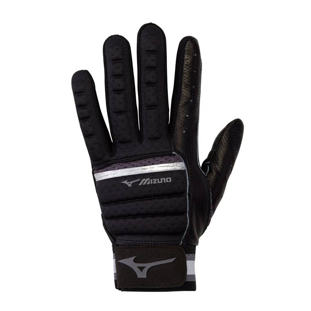 Mens Mizuno B-130 Adult Baseball Batting Gloves Black/Grey Philippines (WJTZOE065)